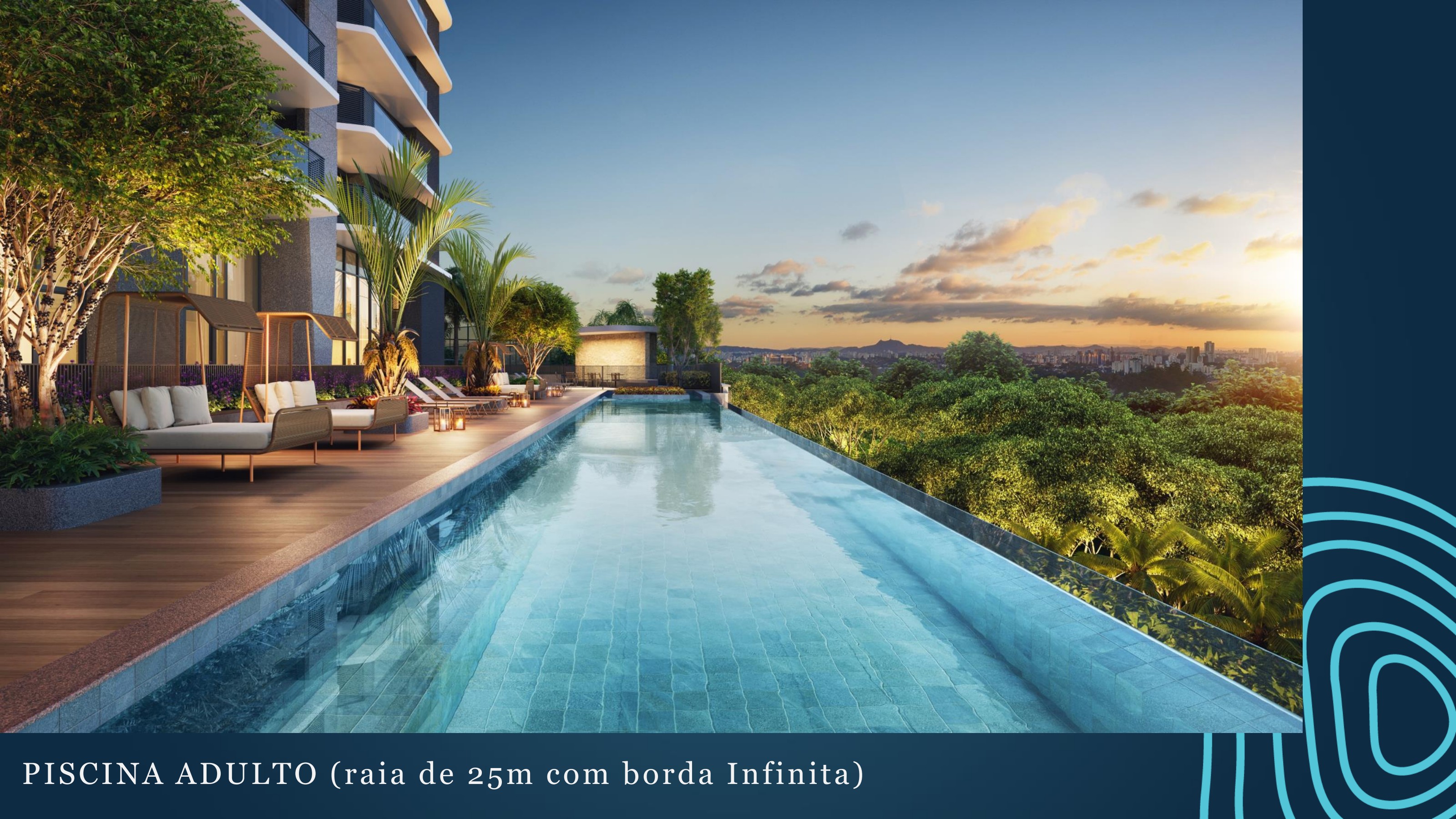 Piscina infinita do PG Residences com vista para São Paulo